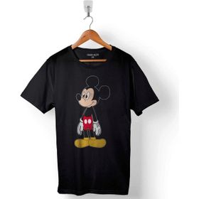 Kendim Seçtim Mickey Mouse Miki Logo Baskılı Siyah Unisex T-Shirt