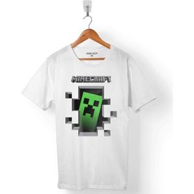 Kendim Seçtim Minecraft Creeper Inside Beyaz Erkek Tişört