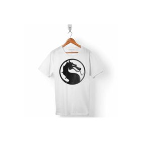 Kendim Seçtim Mortal Kombat X Logo Beyaz Erkek Tişört