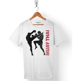 Kendim Seçtim Muay Thai Tayland Boksu Word With Fight Beyaz Erkek Tişört