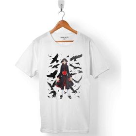 Kendim Seçtim Naruto Nanatsu Itachi Crow Karga Beyaz Erkek Tişört