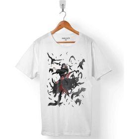 Kendim Seçtim Naruto Nanatsu Itachi Crow Karga Beyaz Erkek Tişört