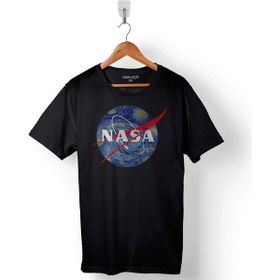 Kendim Seçtim Nasa Uzay Cosmos Logolu Baskılı Siyah Unisex T-Shirt