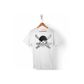 Kendim Seçtim One Piece Zoro Roronoa Logo Beyaz Erkek Tişört