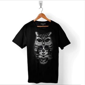 Kendim Seçtim Owl Baykuş Üzgün Kız Güçlü Kadın Baskılı Siyah Unisex T-Shirt