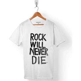Kendim Seçtim Rock N Rock'n And Roll Willl Never Die 1971 Beyaz Erkek Tişört