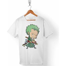 Kendim Seçtim Roronoa Zoro Logo Beyaz Erkek Tişört