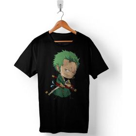 Kendim Seçtim Roronoa Zoro Logo Siyah Erkek Tişört
