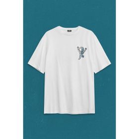 Kendim Seçtim Sırt Ön Baskılı Oversize Astronot Dans Uzay Cosmos Space Galaksi Gezegen Erkek T-Shirt