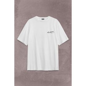 Kendim Seçtim Sırt Ön Baskılı Oversize Beyaz Atatürk Tc Türk Bayrağı Osmanlıca Arapça Erkek T-Shirt