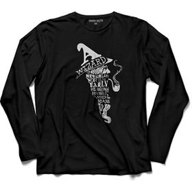 Kendim Seçtim Siyah Wizard Yüzüklerin Efendisi Lord Of The Rings Erkek Uzun Kol T-Shirt