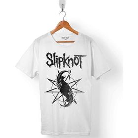 Kendim Seçtim Slipknot Ravado Goat Star Logo Beyaz Erkek Tişört