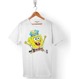 Kendim Seçtim Sunger Bob Esponya Beyaz Erkek Tişört