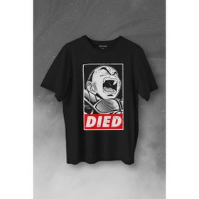 Kendim Seçtim T01S3851 Dragon Ball Krillin Anime Dizi Urban Baskılı Siyah Unisex T-shirt