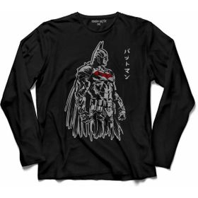 Kendim Seçtim T04S1955-001 Siyah Batman Inc Dark Knıght Kara Şovalye Betmen 2 Uzun Kollu Erkek T-shirt