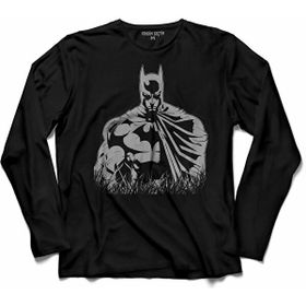 Kendim Seçtim T04S1955-001 Siyah Batman Inc Dark Knıght Kara Şovalye Betmen 2 Uzun Kollu Erkek T-shirt