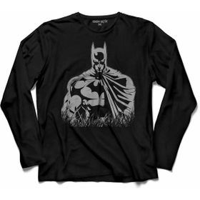 Kendim Seçtim T04S1955-001 Siyah Batman Inc Dark Knıght Kara Şovalye Betmen 2 Uzun Kollu Erkek T-shirt