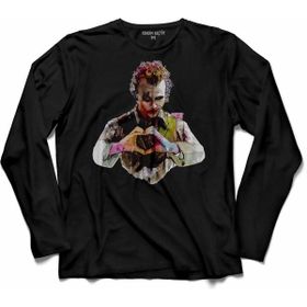 Kendim Seçtim T04S1956 Batman Kara Şovalye Joker My Heart Betmen Uzun Kollu Siyah Erkek T-shirt