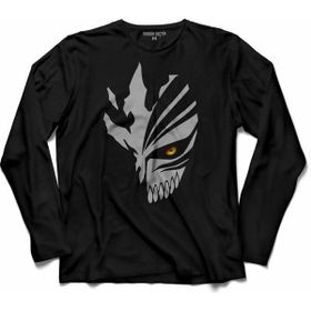 Kendim Seçtim T04S1993 Bleach Hollow Ichıgo Mask Uzun Kollu Siyah Erkek T-shirt