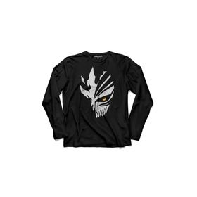 Kendim Seçtim T04S1993 Bleach Hollow Ichıgo Mask Uzun Kollu Siyah Erkek T-shirt
