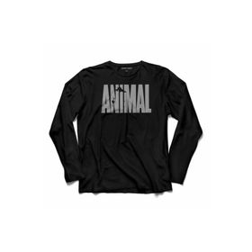 Kendim Seçtim T04S3156 Anımal Fitness Gym Tank Top Atlet Sporcu Atleti Uzun Kollu Siyah Erkek T-shirt