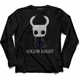 Kendim Seçtim T04S3454 Siyah Hollow Knıght Ghost Cadılar Bayramı Kuru Kafa Uzun Kollu Erkek T-shirt
