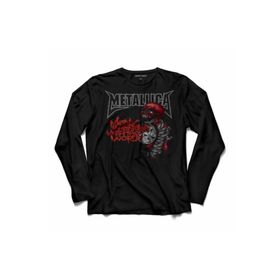 Kendim Seçtim T04S3473 Siyah Metallica Madly In Anger With The World Tour Logo Heavy Metal Rock Music Uzun Kollu Erkek T-shirt