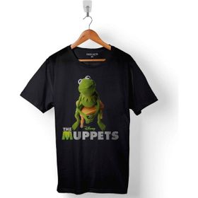 Kendim Seçtim The Muppets Kaplumbağa Kermit Baskılı Siyah Unisex T-Shirt