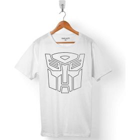 Kendim Seçtim Transformers Logo Beyaz Erkek Tişört