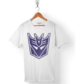 Kendim Seçtim Transformers Logo Decepticon Beyaz Erkek Tişört