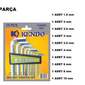 Kendo 100 mm 10 Parça Alyan Seti