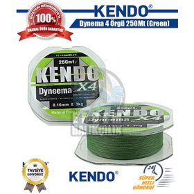 Kendo 250 m Green Dynema 4 Örgü Misina