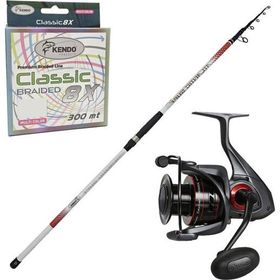 Kendo Atlantic Surf 4.20 m 100-250 gr Olta Kamışı + Okuma Ceymar C-8000A Dark Grey 7+1BB Olta Makinesi Surf Olta Seti