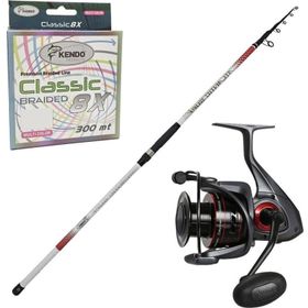Kendo Atlantic Surf 4.20 m 100-250 gr Olta Kamışı + Okuma Ceymar C-8000A Dark Grey 7+1BB Olta Makinesi Surf Olta Seti