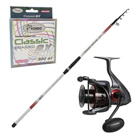 Kendo Atlantic Surf 4.20 m 100-250 gr Olta Kamışı + Okuma Ceymar C-8000A Dark Grey 7+1BB Olta Makinesi Surf Olta Seti