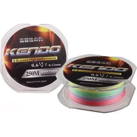 Kendo Dynema 8 Örgü 0.12 mm 250 m Multicolour 0.20 mm İp Misina