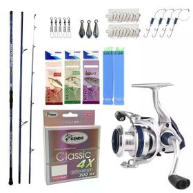 Kendo Palamita Surf 420 CM 200 GR 3 Parça Olta Kamışı+Okuma Aria 8000A Olta Makinesi