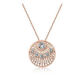 KENPAZAR 925 Ayar Etnik Desenli Rose Kadın Gümüş Kolye