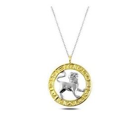 KENPAZAR 925 Ayar Gold Aslan Burcu Kadın Gümüş Kolye