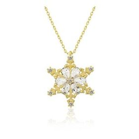 KENPAZAR 925 Ayar Gold Kar Çiçeği Kadın Gümüş Kolye