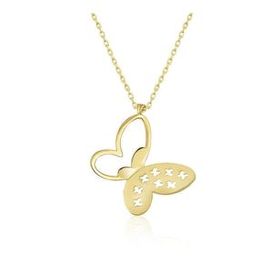 KENPAZAR 925 Ayar Gold Kelebek Kadın Gümüş Kolye