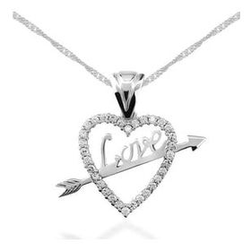 KENPAZAR 925 Ayar Love Oklu Kalp Kadın Gümüş Kolye