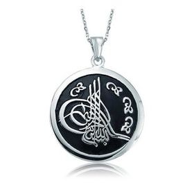 KENPAZAR 925 Ayar Yuvarlak Tuğralı Kadın Gümüş Kolye