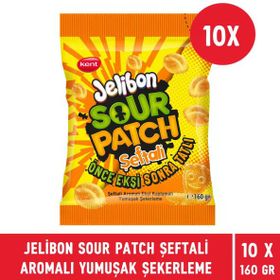 Kent 10x160 gr Jelibon Sour Patch Şeftali Aromalı Yumuşak Şekerleme