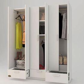 Kenzlife Açelya 6 Kapılı 3 Çekmeceli 150 cm Beyaz Gardrop