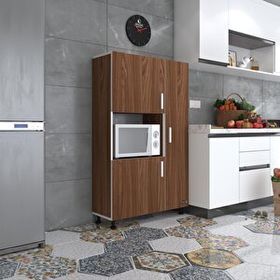 Kenzlife Alpkuntsol Ceviz 148x90x30 Ayaklı Mikroalga Midi Fırın Mutfak Mini Fırın Dolabı