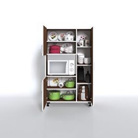 Kenzlife Alpkuntsol Ceviz 148x90x30 Ayaklı Mikroalga Midi Fırın Mutfak Mini Fırın Dolabı