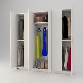 Kenzlife Anemon 6 Kapaklı Kapılı 180x180x42 cm Gardrop