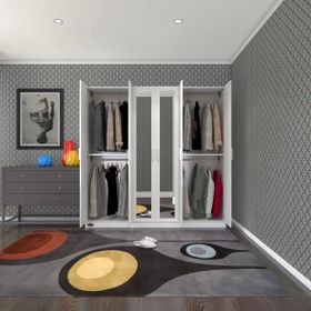 Kenzlife Anemon 6 Kapaklı Kapılı Beyaz 180x180x42 cm Gardrop
