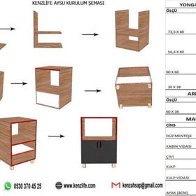 Kenzlife Aysu Ceviz 85x60x57 cm Mutfak Dolabı